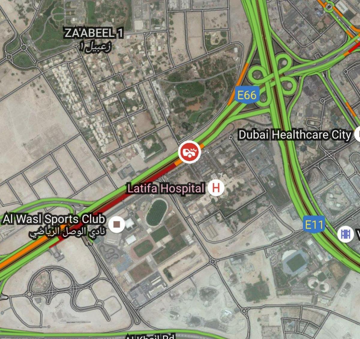 latifa अस्पताल दुबई स्थान का नक्शा
