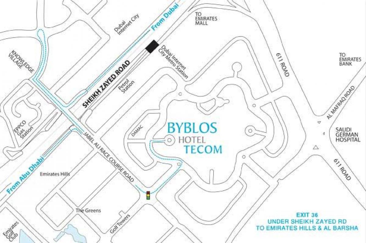दुबई के Tecom नक्शा