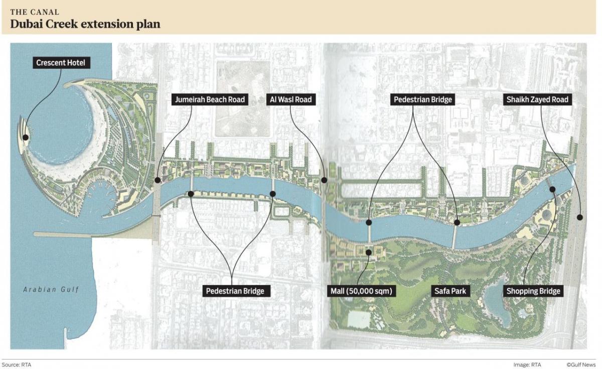 दुबई क्रीक पार्क स्थान का नक्शा