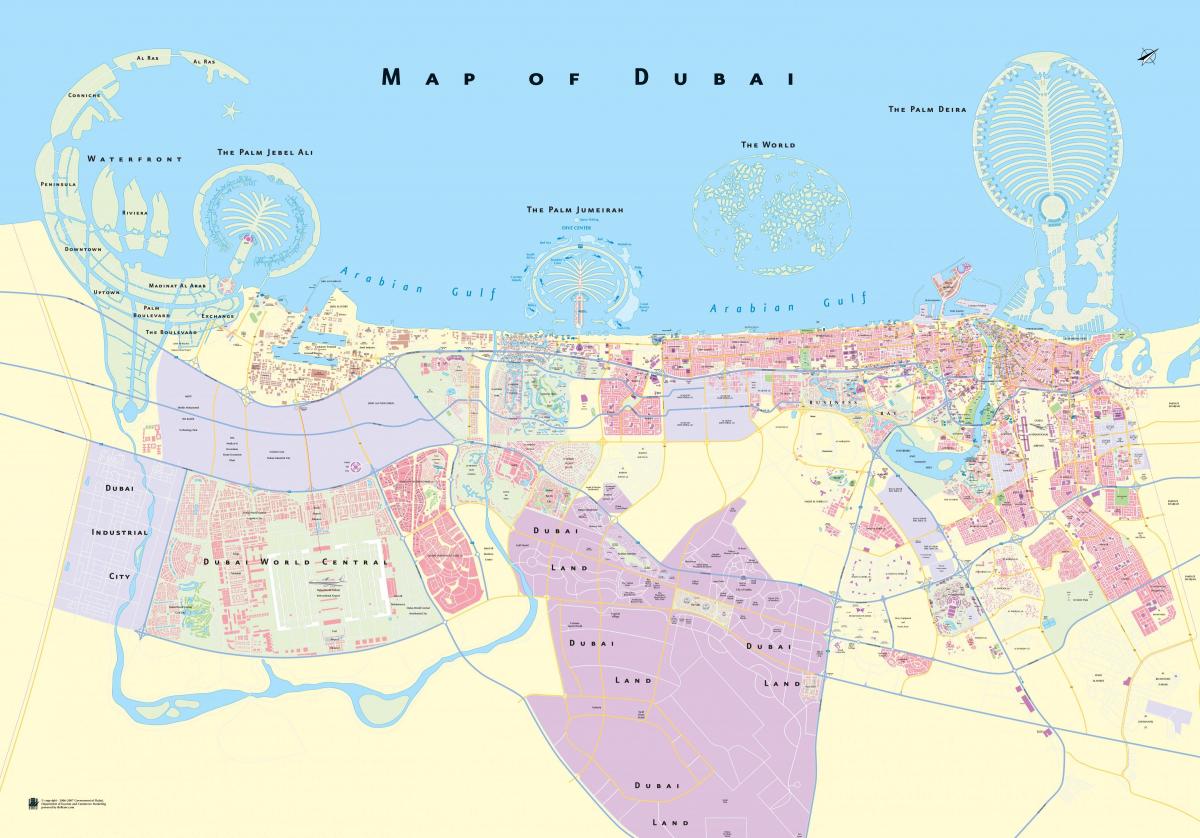 नक्शा दुबई के क्षेत्र