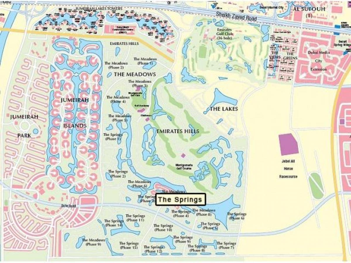 नक्शा दुबई के घास के मैदान