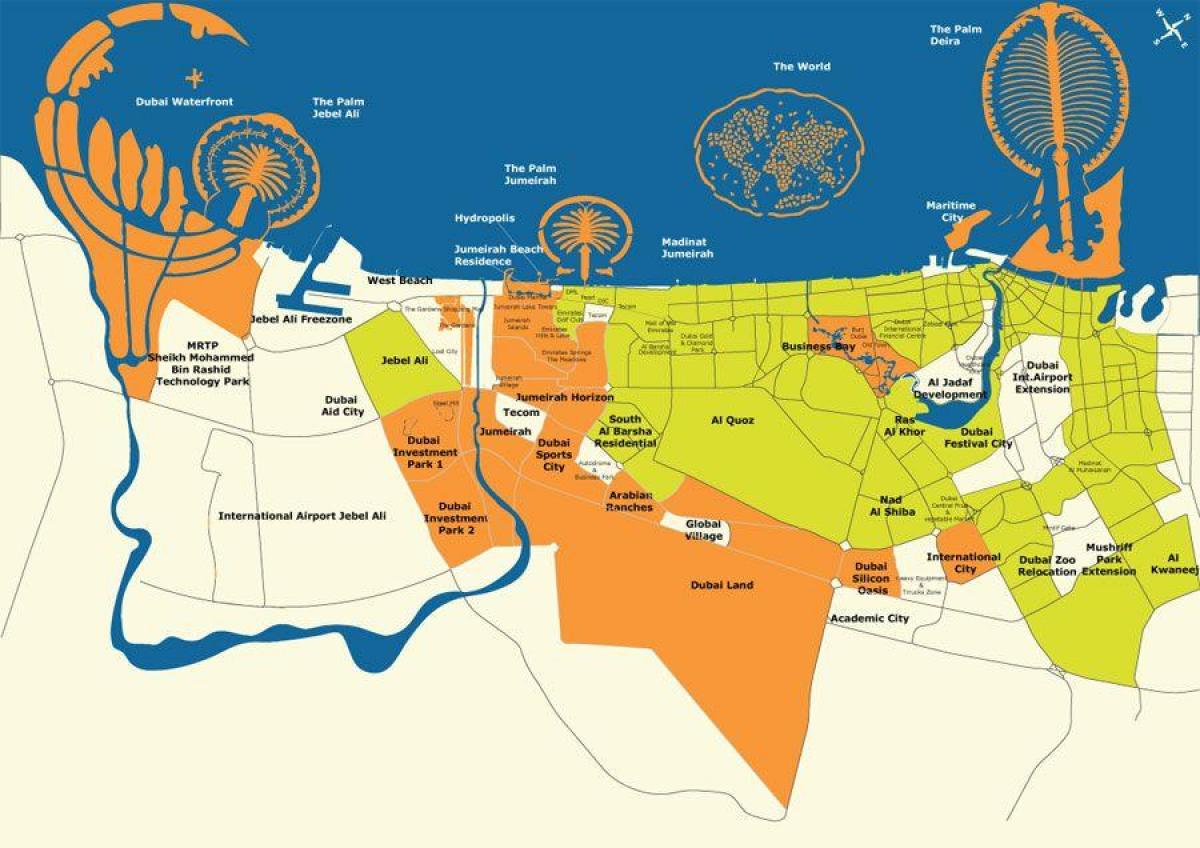 दुबई मानचित्र द्वीप समूह
