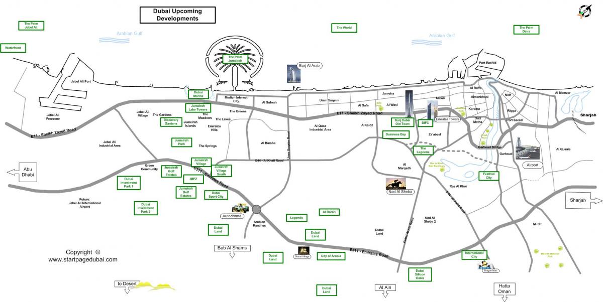 निवेश पार्क दुबई स्थान का नक्शा