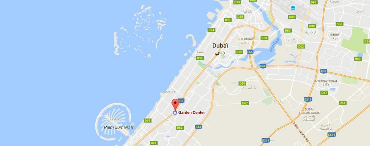 दुबई बगीचे केन्द्र स्थान का नक्शा