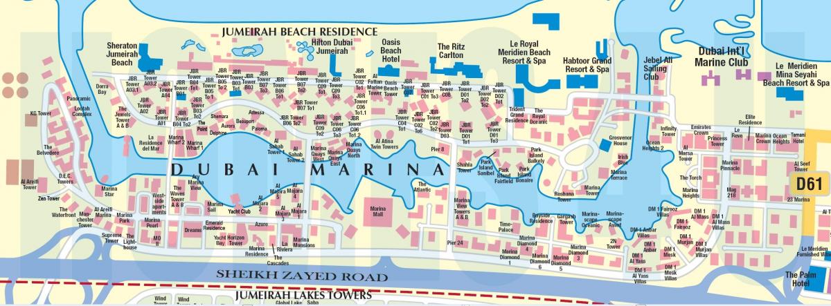 दुबई मरीना वॉक स्थान का नक्शा
