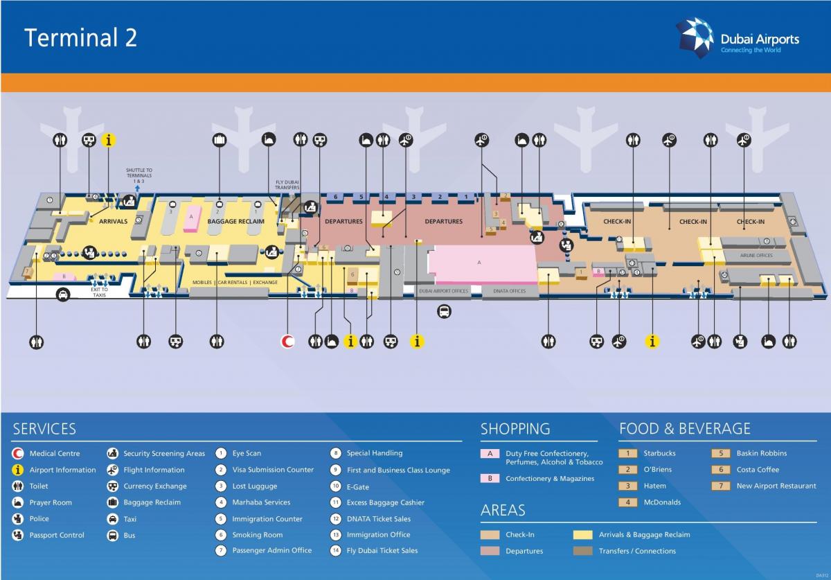 दुबई टर्मिनल 2 का नक्शा