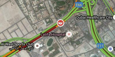 Latifa अस्पताल दुबई स्थान का नक्शा