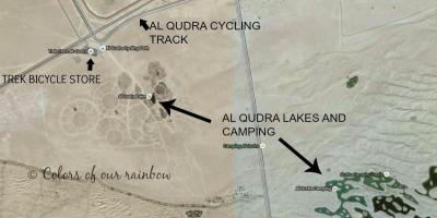 अल Qudra झील स्थान का नक्शा