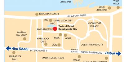 दुबई मीडिया शहर स्थान का नक्शा