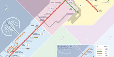 दुबई मेट्रो मानचित्र के साथ ट्राम