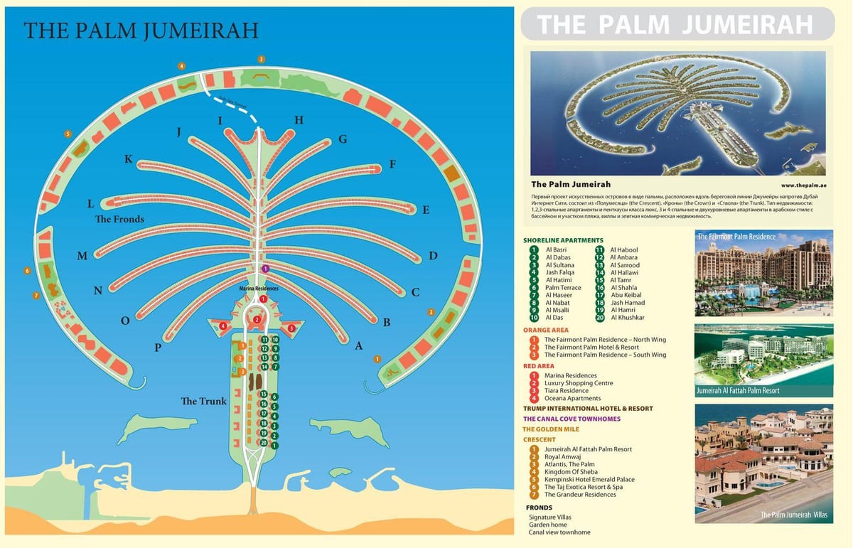 नक्शे के पाम Jumeirah दुबई