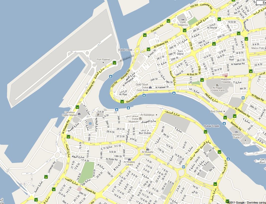 नक्शे के Bur Dubai