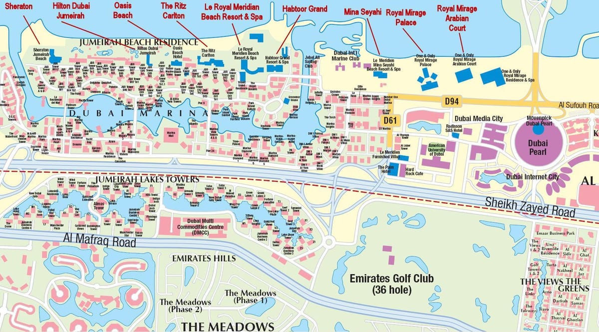 नक्शे के Jumeirah beach