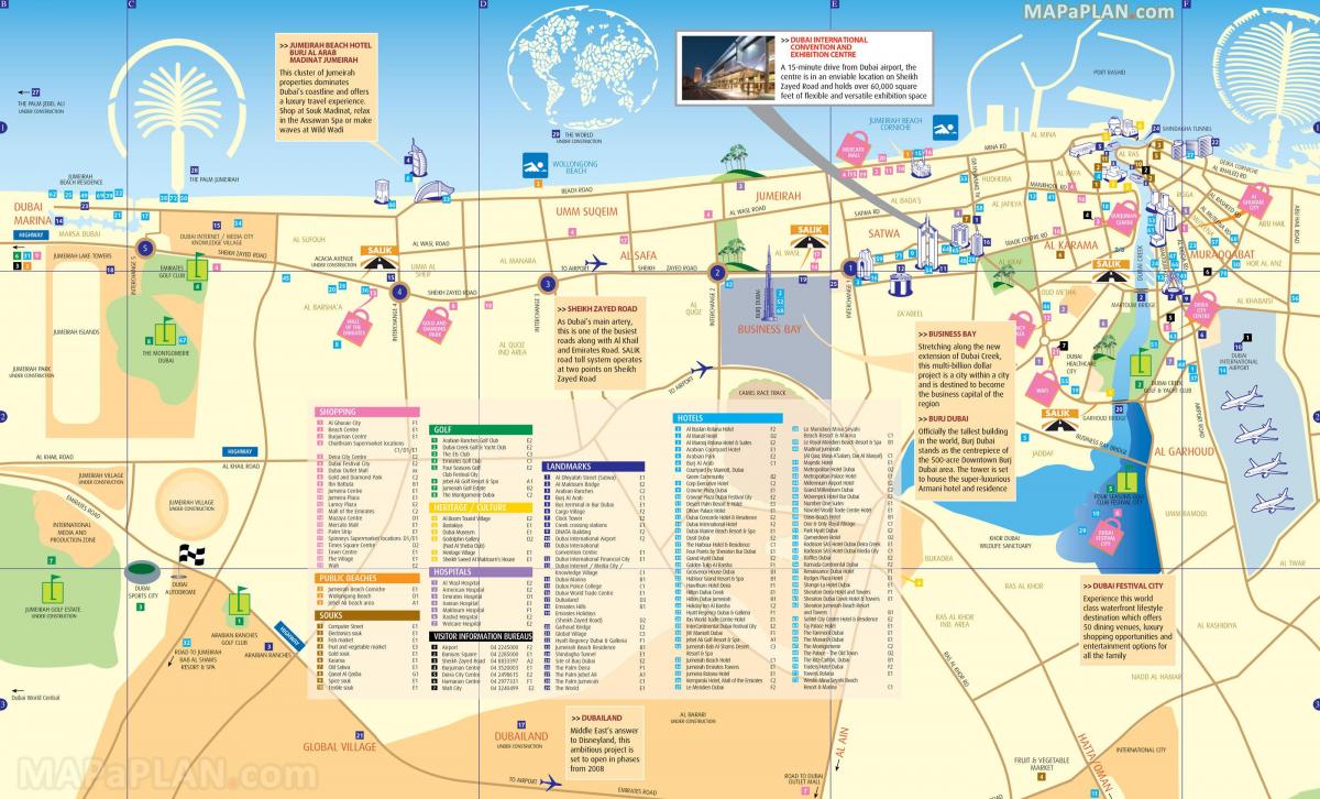 पर्यटन के नक्शे दुबई