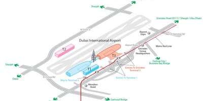 Dxb हवाई अड्डे का नक्शा