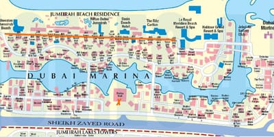 JBR नक्शा दुबई