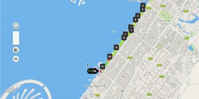 Jumeirah समुद्र तट पर चल रहे ट्रैक के नक्शे